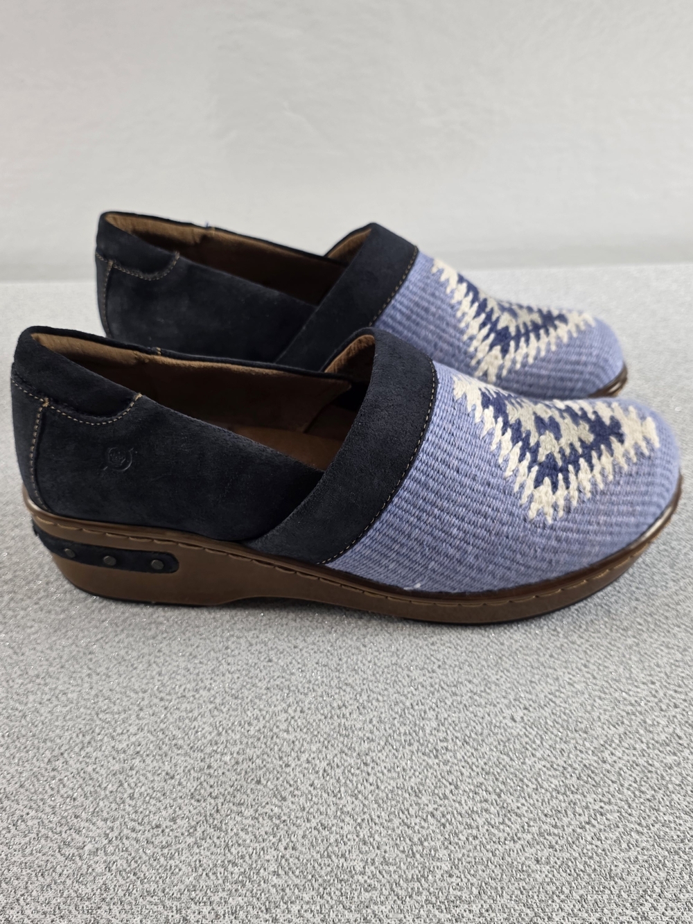 Born Bailie Southwestern Blanket Motif Clogs Blue Women's 10 - Picture 4 of 10